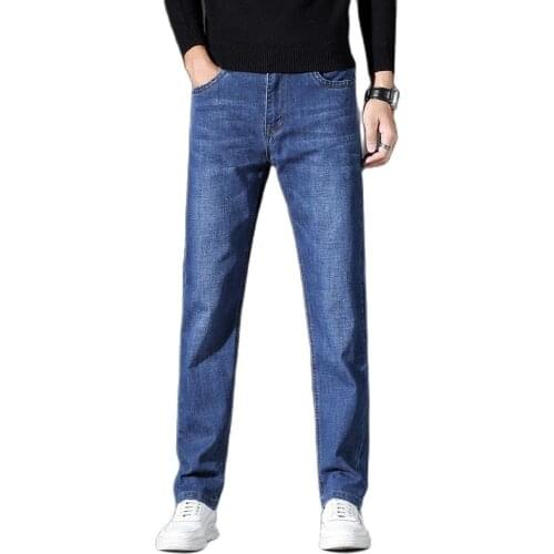 2021 SULEE Brand New Mens Retro Blue Jeans Classic Style Fashion Casual Slim-fit Stretch Denim Pants Male Brand Trousers