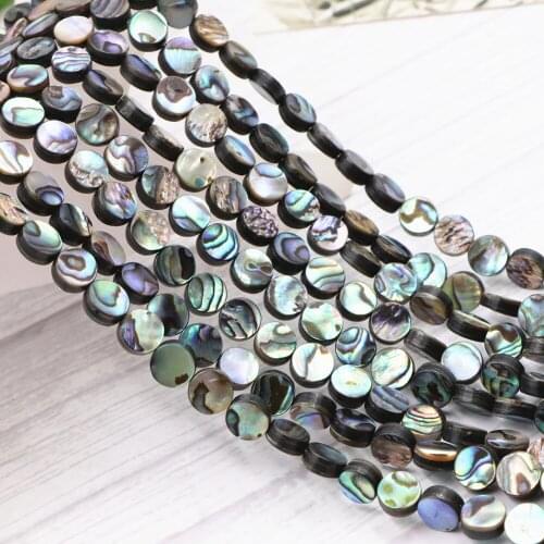 Peacock Blue Natural Abalone Pearl Shell 10grain/pack 8mm Sea Shells Beads For Jewelry Making DIY Bracelets Jewelry Finding B241