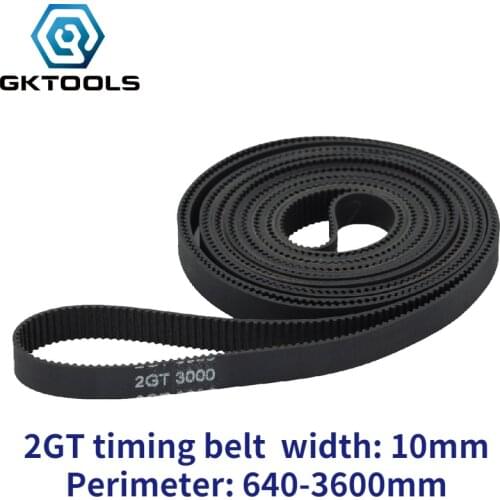 GKTOOLS C-21 3D Printer GT2 10mm Closed Loop Rubber 2GT Timing Belt Width 10mm Length 640 752 760 900 1000 3000 3600 mm