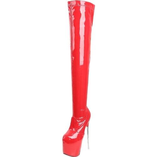 Sexy Ultra 19cm High Heels Thigh High Boots Women Shoes Platform Stretch Over-the-knee Boots Ladies Nightclub Fetish Boots Shoes