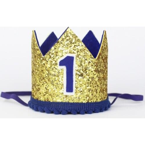First Birthday Hat 1st Birthday Boy Crown Boys Birthday Party Decorations Crown One Year Old Glitter Hat 1st Cake Crown Gold
