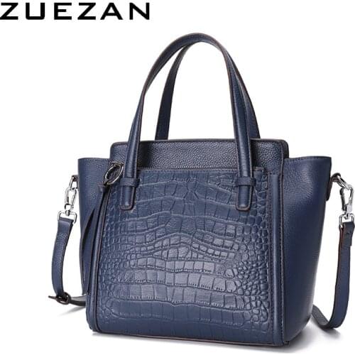 2 Straps Shoulder bag,Classic Crocodile Pattern, 100% Natural Cowhide,Women GENUINE LEATHER Handbag,Female Crossbody bag D065