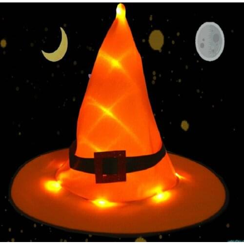 Lighted Witch Hat Battery Powered Hanging Halloween Decoration for Garden Indoor Outdoor SAL99
