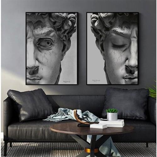Vintage David Plaster Sculpture Poster Canvas Paintings Wall Art Prints Picture for Living Room Interior Home Decoration No Fram