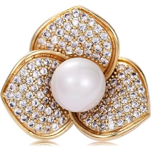WEIMANJINGDIAN New Arrival High Quality Cubic Zirconia CZ Crystal Pave Flower Small Cute Brooch Collar Pins