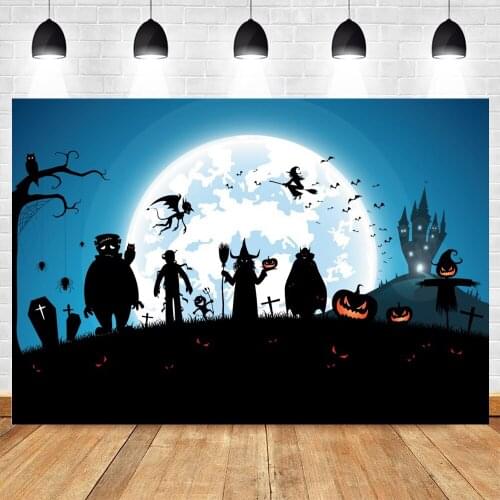 Yeele Photography Halloween Baby Birthday Backdrops Photocall Moon Castle Ghost Background For Kids Photo Studio Photographic