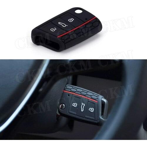 Key Protect Decoration Remote 3 Buttons Car Key Case Cover for Volkswagen VW Golf 7 mk7 Auto Accessories