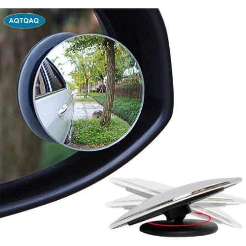 AQTQAQ 1Pair Blind Spot Mirror - Universal HD Glass Convex Lens Frameless Adjustable Blind Spot Mirror for All Vehicles Car