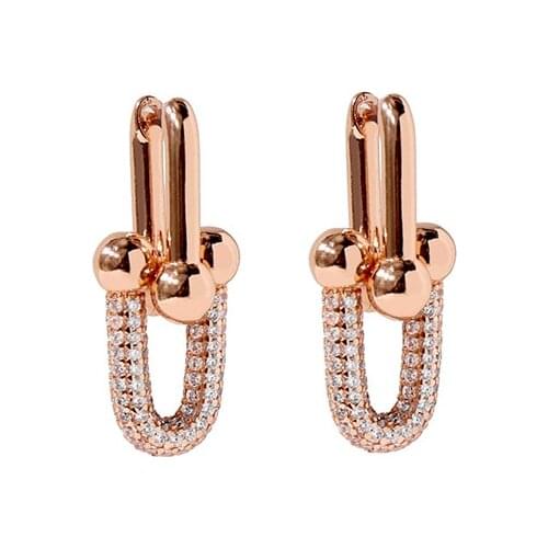 Good Quality Bamboo Joint Earring Gold-color Plated Dangling Earrings for Women Charm U Shaped Drop Earring Jewelry On Sale