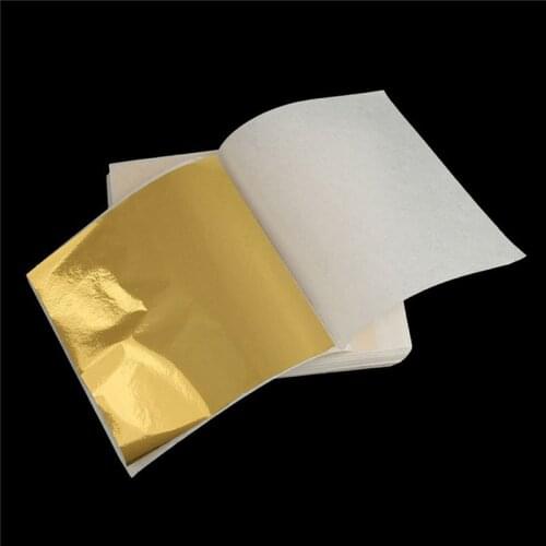 WEISIPU 100pcs/lot 9x9cm Gold Leaf Sheets For Art Crafts Design Gilding Framing Scrap Christmas Party Wedding Decorations