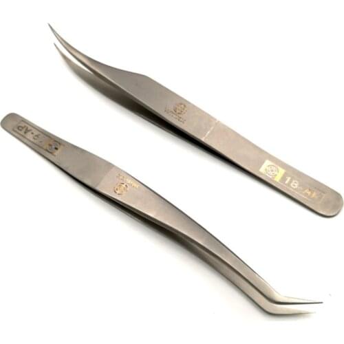 WiTiXX AP Series Dolphin Elbow Shape Tweezers for Repairing Tools Removing Blackhead Grafting False Eyelashes Makeup Works