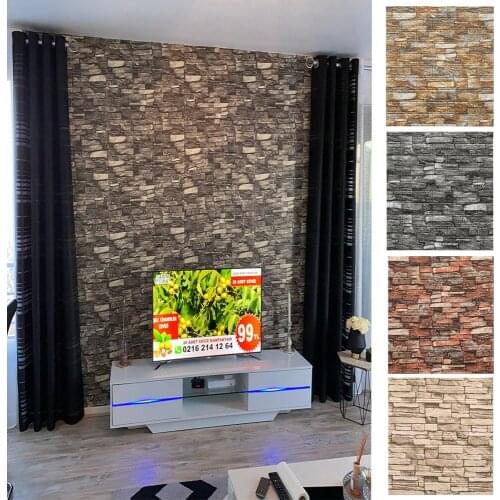 10pcs 3D Wall Stickers Foam Self Adhesive Wallpaper Panels Brick Wall Sticker Living Room Bedroom House Bathroom Home Decor