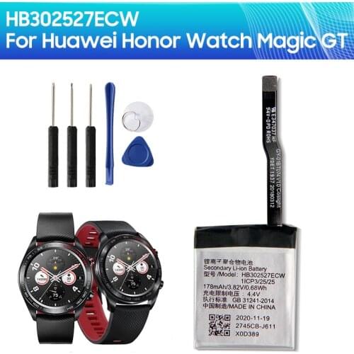 100% Original Battery HB302527ECW for Huawei Honor Watch Magic GT 178mAh Watch Battery Replacement