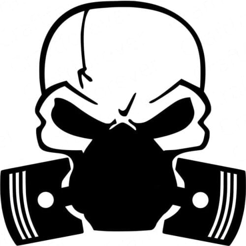 15CMX15CM DIE CUT Skull Mask Vinyl Decals Car Stickers Car Styling Black/Silver C1-3135