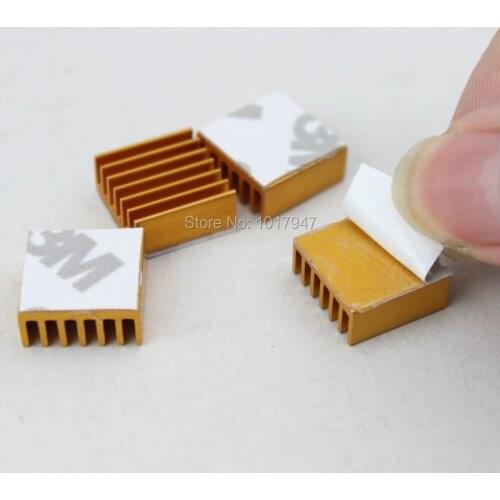 20 Pieces lot 14x14x6mm Golden Aluminum IC Cooling Cooler Heat Sink Heatsinks