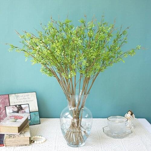 3 forks Green Buds Artificial Plants Flower Branch diy home garden decoration Fake Plants Wall Decorative Wedding Shooting Prop