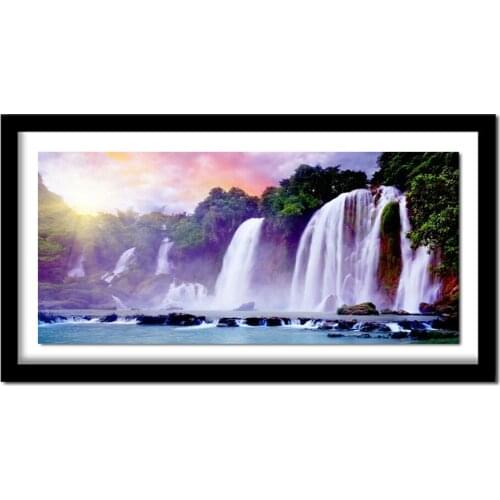 Diamond Embroidery,Waterfall,Landscape,Diamond Painting,Full,Cross Stitch,Needlework,Round,Rhinestone,,Decoration,5D,DIY