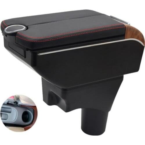Car Nissan sunny micra March armrest storage box auto interior Leather car-styling central container Store content box