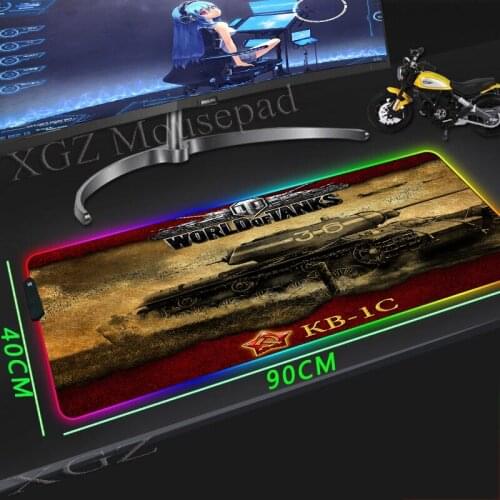 XGZ Customized Large RGB Mouse Pad Lock-edge for Anime Your Favorite Tank World Computer Desk Mat Non-slip 900x400 / 800x300 Xxl