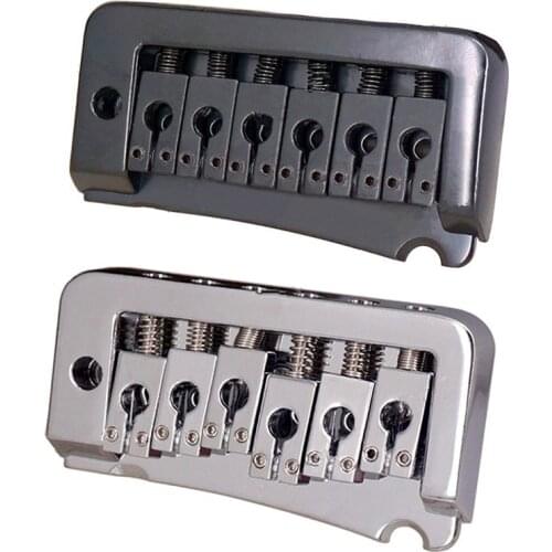 1 Set Saddle Hardtail Top Load Silver Black Electric Guitar Bridge Zinc Alloy Iron Musical Instruments Accessories Parts