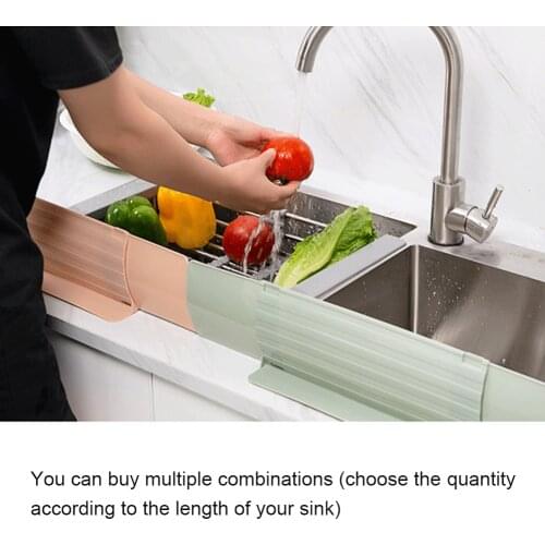 Telescopic Kitchen Sink Water Splash Guards Waterproof Screen For Dish Fruit Vegetable Washing Anti-water Board