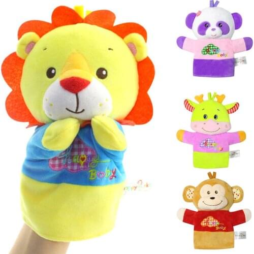 Color collocation gorgeous stimulation Cute Cartoon Animals Hand Puppet Doll Funny Interactive Plush Toys Kids birthday Gift