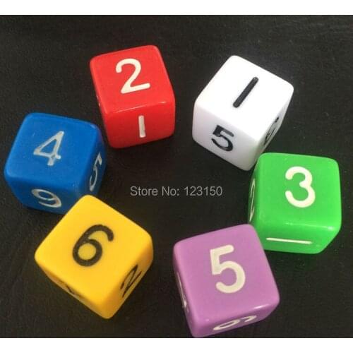 DC-035 Plastic Dice, Six Numbers, Digital Dice, 10pcs/lot, Free Shipping
