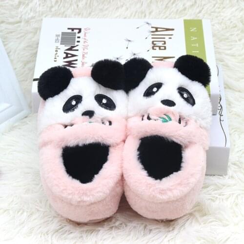 Kids baby plush slippers children cute cartoon cotton shoes girls panda home slippers fashion indoor shoes winter/autumn warm