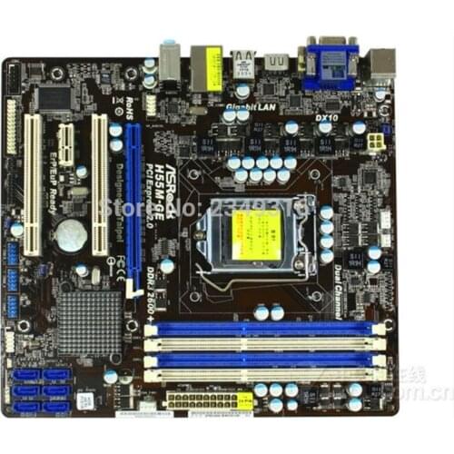 For ASRock H55M-GE Original Used Desktop Motherboard H55 LGA1156 SATA2 USB2.0