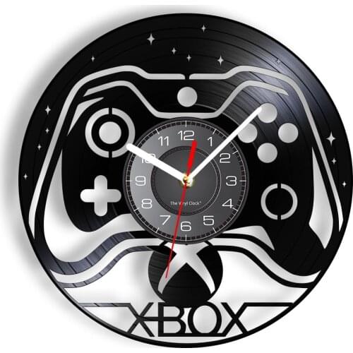 Gamepad Wall Clock Vivid Game Room Modern Design Displays Toys Joystick Watch Home Decor Hanging LED Backlight