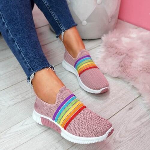 Summer women Sneakers Shoes Breathable Mesh Slip-on Flat sock Shoes Women Loafers Shoes casual sports shoes2021