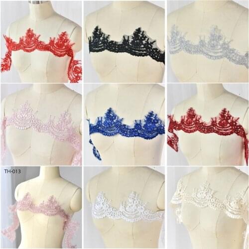 6Yards Ivory White Black Chamagne Europe Applique Cord Lace Wedding Trim Dress DIY Manual Accessories Guipure Lace 11cm LR0044