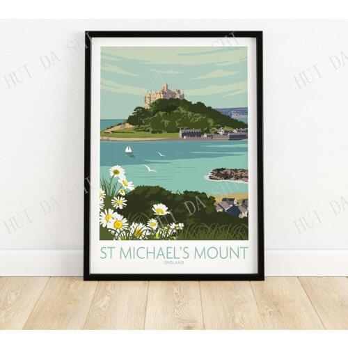 Cornwall Print St Michaels Mount Art | Wall Art | Travel Poster | Artwork | Art Print Gift Idea