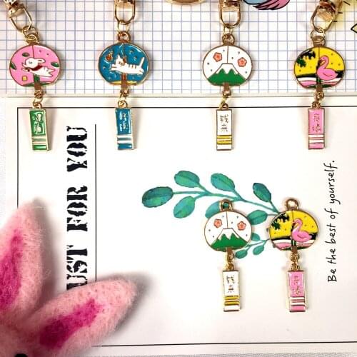 Japanese cute cartoon key chain health Money Lucky Bunny Sakura car key chain bag pendant key ring luxury keychain