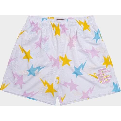 2021 Mens Casual Fitness Trend Five-Point Pants Beach Pants Mesh Breathable Quick-Dry Loose Hip-Hop Versatile Fashion Shorts