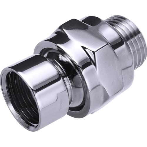 New Shower Chrome Brass Swivel Ball Shower Head Ball Joint Hardware Standard G1/2 Adjustable Swivel Adapter Bath Tools