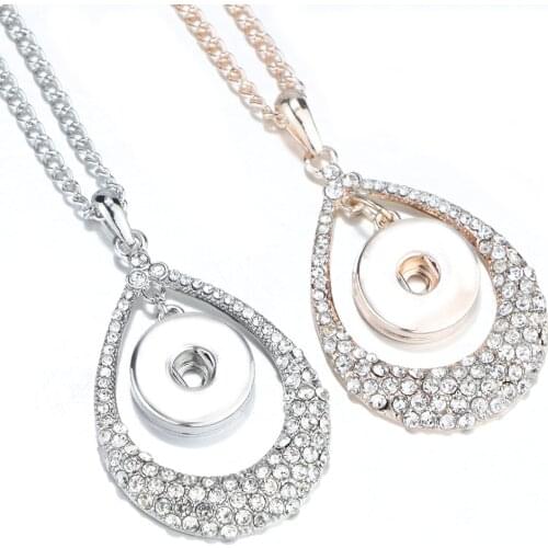 Newest Snap Jewelry Rose Gold Silver plated Cross Flower Snap Button Necklace for Women Fit DIY 18mm 20mm Snap Button Jewelry