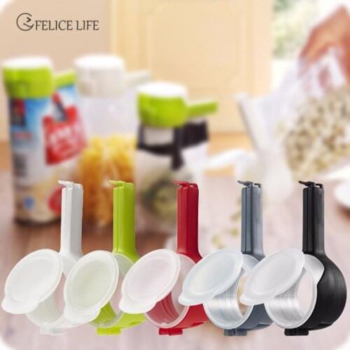 New Seal Pour Food Storage Bag Clip Snack Sealing Clip Keeping Fresh Sealer Clamp Plastic Helper Food Saver Travel Kitchen Tools