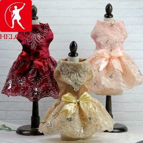 New Cute Pet Cat Princess Dog Pets Dress Lace Dress Clothes Party Wedding Dress