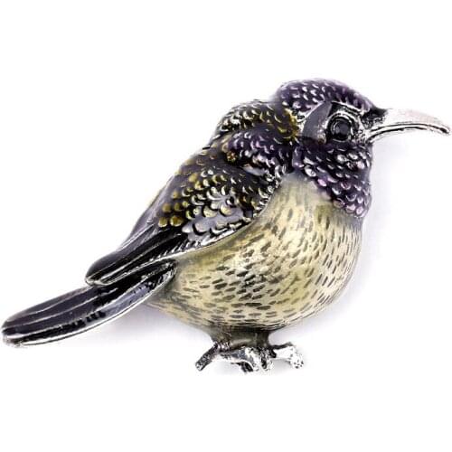 Retro Insect Full Enamel Bird Brooches New Style Jewelry Accessories Dripping Animal For Women Big Brooch Pin