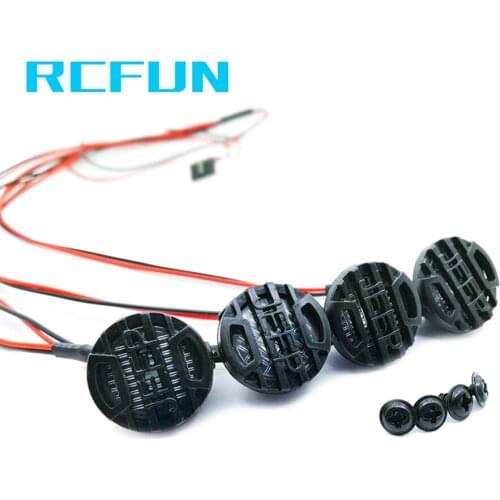 RC coche 4 luz LED redonda para 1:10 RC Crawler TRX-4 Axial SCX10 90046 Tamiya CC01 D90 MST HPI S2