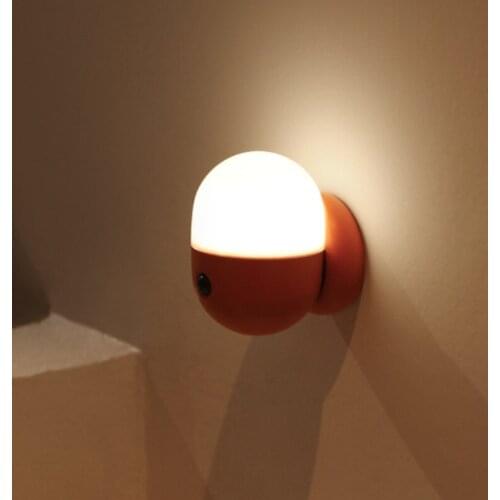 Capsule Night Light Smart PIR Motion Sensor USB Rechargeable Bedroom Bedside LED Light Control Sensor Lamp For Kids 2021 Hot