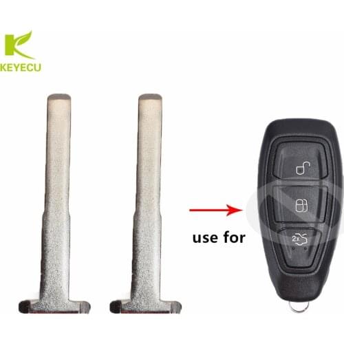 KEYECU 2X Replacement New Peps Smart Prox Insert Remote Emergency Key Blade Blank Uncut For Ford Focus C-Max Mondeo Kuga Fiesta