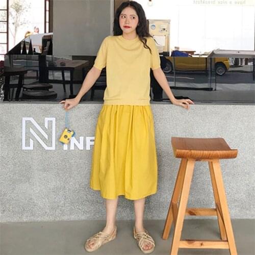 Women Vintage Midi-Calf Skirts Ladies High Waist Cotton Linen Chic Skirts 2020 Spring Summer Solid Fashion Skirt Plus Size M-8XL