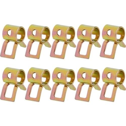 10Pcs 5-22mm Spring Clip Fuel Line Hose Water Pipe Air Tube Clamps Fastener N58A