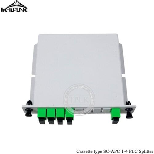10pcs FTTH PLC Splitter 1*4 SC-APC Cassette box 1*4 splitter Fiber Optical Cassette Box CATV FTTH Card Inserting Module wholesal