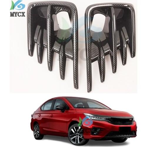 FIT For Honda city 2020 2021 CHROME FRONT FOG LIGHT LAMP COVER TRIM BEZEL BUMPER HOOD INSERT LID RING FRAME GARNISH 2pcs