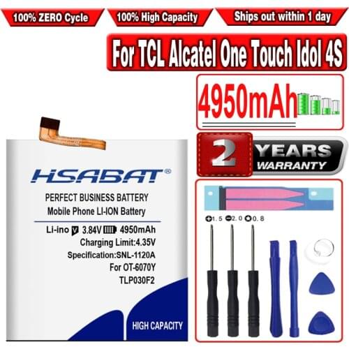 4950mAh TLP030F2 TLP030F1 Battery for TCL Alcatel One Touch Idol 4S OT-6070 OT-6070K OT-6070O OT-6070Y For BlackBerry DTEK60