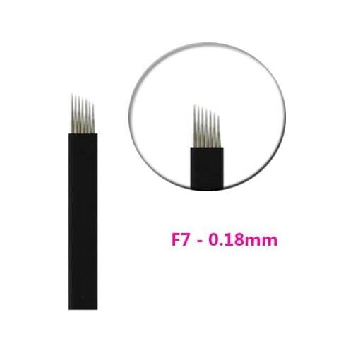 500 Pcs 0.18mm Black Flex 7 Needle for Tattoo Eyebrow Microblading Blades For Permanent Makeup Manual Pen