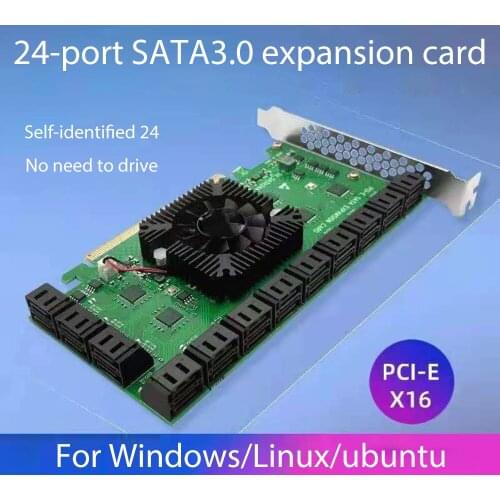 SATA PCI-E Adapter 4/5/8/10/12/16/20/24 Ports PCI Express X1 X4 X8 X16 To SATA 3.0 6Gbp Interface Rate Expansion Card Controller